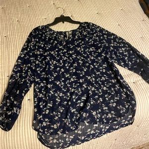 Lauren Conrad Navy Blue Blouse